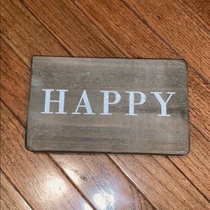 Wooden HAPPY sign